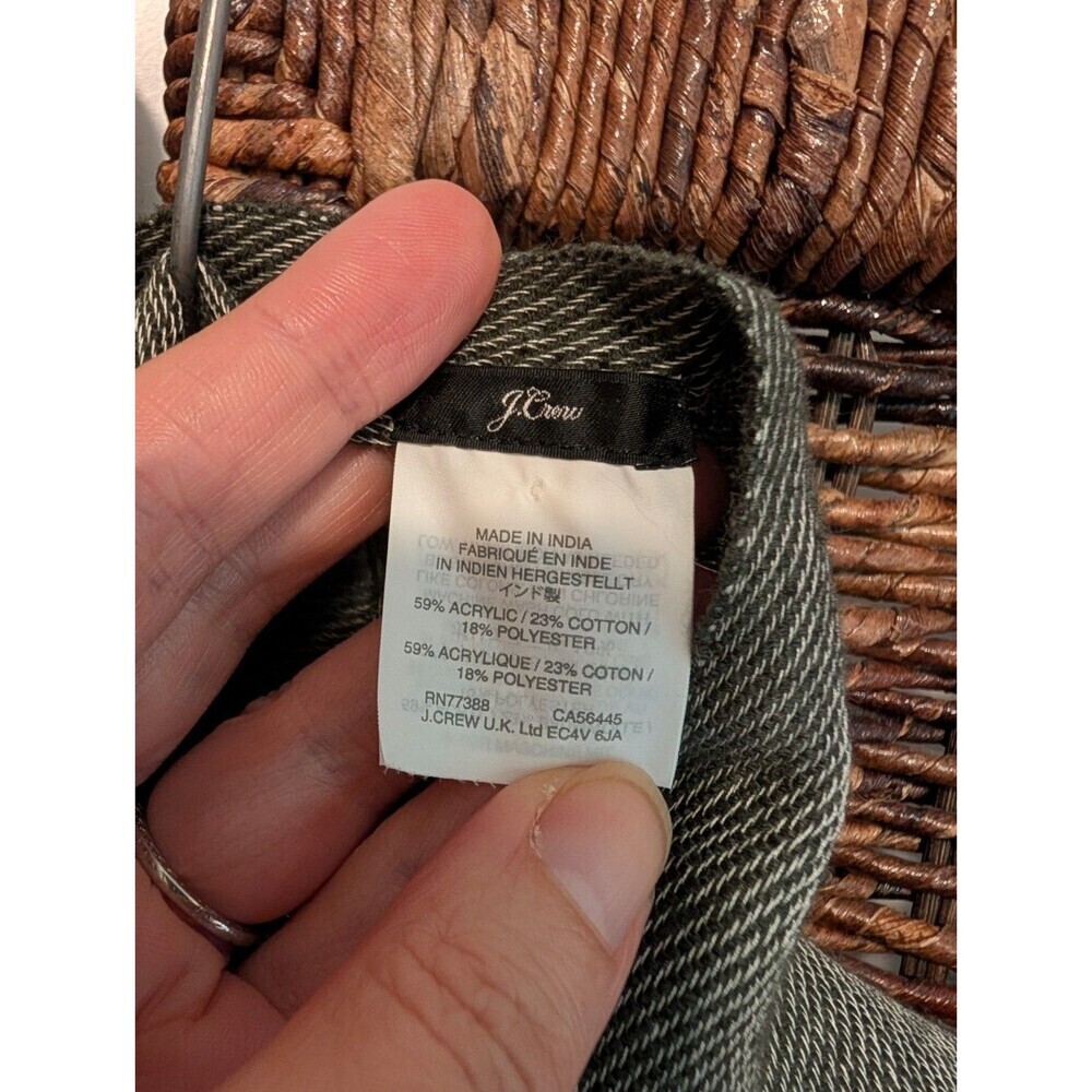 J. Crew Chic Striped Cape Wrap Scarf Poncho Women's One Size Gray Boho Top - Picture 4 of 6